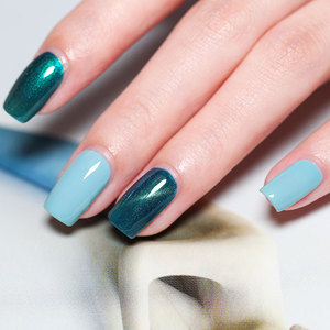 玩卡039浅葱蓝复古蓝色芭比树脂光疗胶甲油胶健康持久可卸彩胶