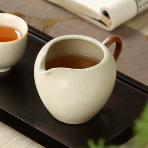 米黄汝窑美人公道杯陶瓷茶海公杯高档分茶器匀杯家用单个公杯茶具