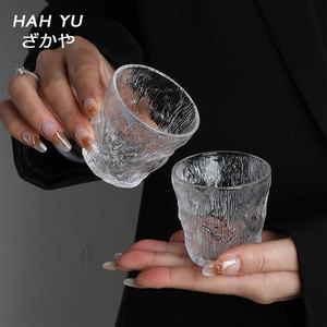 迷你冰川杯 中古日式清酒杯含冰似雪玻璃杯子vintage梅酒黄酒小贝