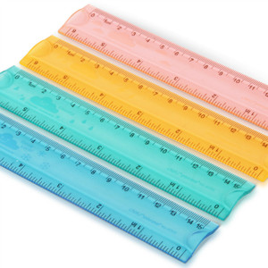 得力6205软尺子15cm20cm可弯曲直尺糖果弹性塑料软尺学生彩色直尺