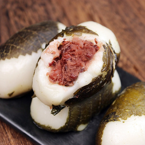 东北苏耗子 粘豆包 粘耗子年糕农家苏叶糕 粘火勺 红豆馅500g*3包