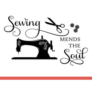 缝纫机剪刀纽扣墙贴画小裁缝服装店背景装饰玻璃镂空自粘墙壁贴纸