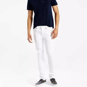 levis李维斯男511低腰修身窄脚白色克罗心弹力牛仔裤潮04511-1943