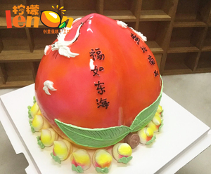 大寿桃蛋糕装饰