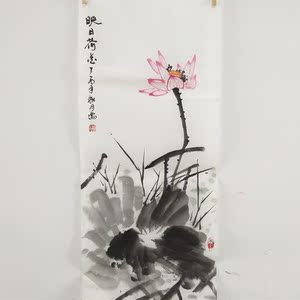竖幅荷花