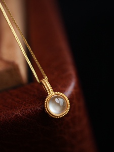 18k金镶嵌天然翡翠小吊坠小滴溜小挂件 5mm高冰起钢 冰种小灯泡