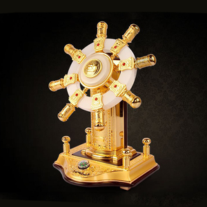 金玉满舵玉石领航舵摆件公司乔迁开业送礼办公桌装饰现代船舵商务