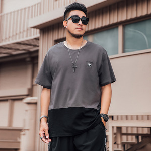 网红t恤男ins超火夏季短袖胖子大码男装肥佬加肥加大宽松上衣服潮