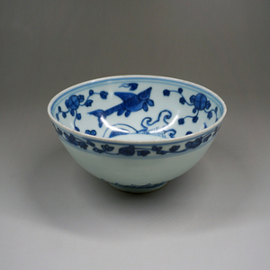 孤品明代万历青花瓷鱼跃龙门碗 老古董店瓷器真品 古玩明清老物件