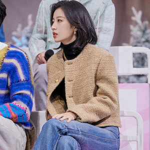 maje代购周雨彤明星同款小香风外套法式气质高级感粗花呢短款上衣