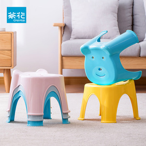 茶花塑料儿童凳子卡通小板凳加厚防滑幼儿园家用可爱简约宝宝凳
