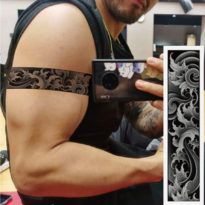 情侣个性手臂海浪飞鱼图腾纹身贴持久防水b009环臂臂环手环手链纹