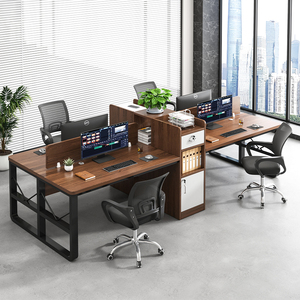 职员办公桌简约现代办公室家具员工工位屏风电脑桌四人位桌椅组合