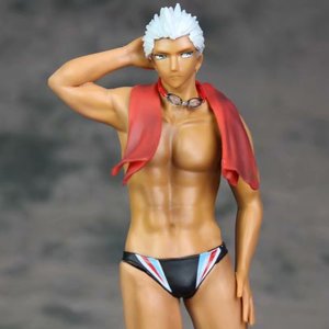 fate命运之夜无铭 红a 卫宫士郎 泳装 手办模型公仔摆件玩具