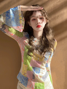 春夏秋季短款上衣女装长袖t恤设计感小众韩版修身气质内搭打底衫