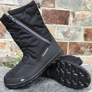迪卡侬运动包邮男士保暖防水防滑防寒靴高帮雪地靴棉鞋