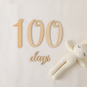 宝宝成长记录数字木质months days月份100天百天满月周岁拍照道具