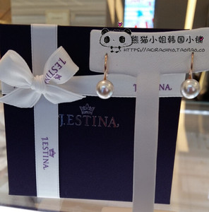 JESTINA韩国专柜正品代购 宋慧乔同款925银镀金单粒珍珠耳环