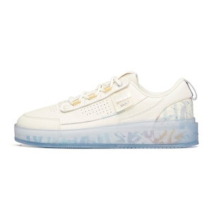 安踏果冻鞋板鞋女鞋秋季潮流休闲鞋透明底时尚百搭小白鞋运动鞋