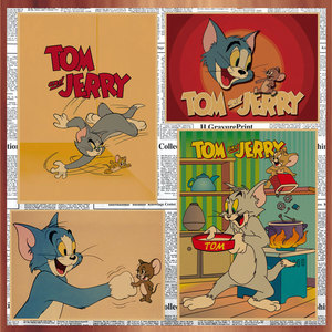 猫和老鼠汤姆和杰瑞经典卡通动漫复古牛皮纸装饰墙画壁画118