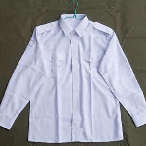 军人白色长袖衬衣 怀旧正品库存白色衬衣 99白色夏男士长袖衬衣