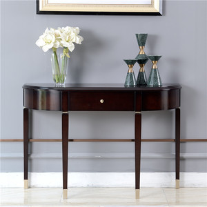 欧式木玄关台半圆桌