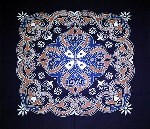 贵州民族特色手工艺苗族蜡染天然植物蜡染布家居墙装饰画布艺桌布