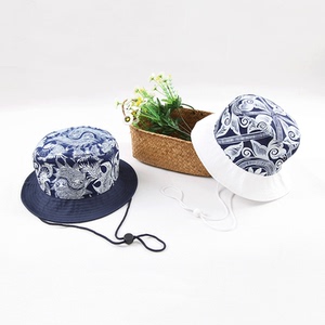 贵州蜡染纯棉渔夫帽运动休闲帽纯棉遮阳帽女夏季百搭国风系太阳帽
