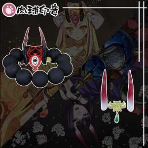 肉球印章丨fgo酒吞童子茨木童子头饰cosplay道具现货角佛珠发夹