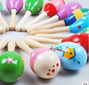 大号奥尔夫乐器木制沙球沙铃 实木沙锤婴儿玩具摇铃 幼儿园教具