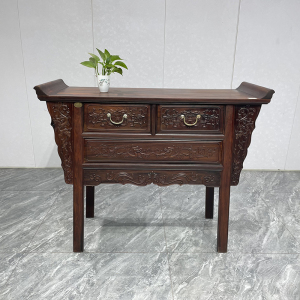 大红酸枝翘头柜