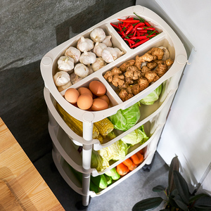 厨房蔬菜置物架落地多层收纳果蔬架子放菜的筐子小型多功能菜篮子