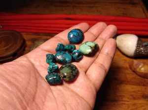 古董珠 藏传 藏区 老松石 老珠子 高瓷绿松石老念珠 老物件 古珠