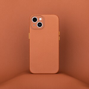 适用苹果iphone13promax荔枝纹真皮手机壳爱马仕13mini全包手机套