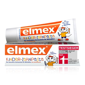 原装进口elmex氟化钠儿童牙膏乳牙含氟防蛀牙龋齿黄牙1-6岁去口气