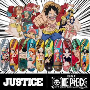justice海贼王联名款滑板板面 航海王专业双翘动作板 包邮包砂