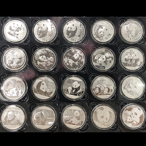2000年-2019年1盎司熊猫银币 30克熊猫银币 大全套20枚银质纪念币