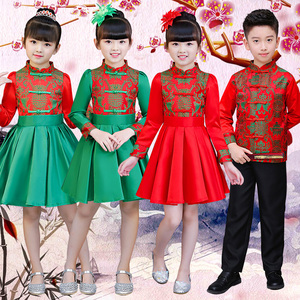 儿童男女唐装秋冬童装汉服套装新年男孩过年衣服喜庆拜年中国风