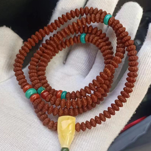 金叶菩提文玩佛珠 莲花菩提手串九华山金叶莲花菩提108颗陈籽爆肉