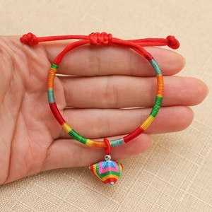 五月初五端午节彩绳五彩儿童大人可调节手链编织绳七彩绕线红绳