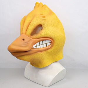 新款鸭子头套可达萌萌鸭面具动物表演道具搞笑运动会小黄鸭头套