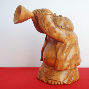 竹根雕乐队之吹号手/创意家居摆件/纯手工竹雕刻收藏品乔迁礼物
