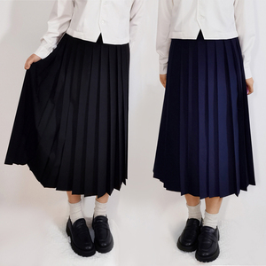 jk制服裙纯色百褶裙校供80cm长裙正统jks半身裙学院风女秋冬正版