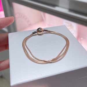pandora官网潘多拉正品代购多重蛇骨链手链589338c00女生简约礼物