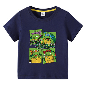 忍者神龟衣服夏季童装儿童短袖纯棉卡通休闲T恤男女童薄款上衣