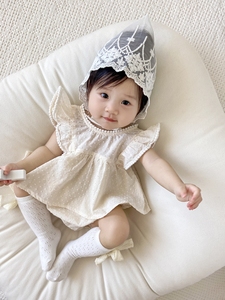 周岁礼服女宝宝夏季婴幼儿哈衣裙三角爬服连体衣婴儿衣服夏季外出