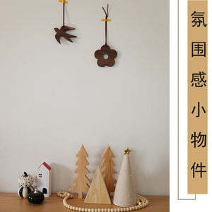 ins风小挂件木制实木装饰挂件奶茶店墙壁装饰品木质燕子创意可爱