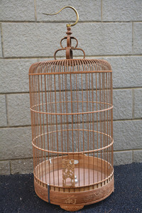 百灵雕刻鸟笼紫竹雕刻鸟笼,包邮百灵鸟笼