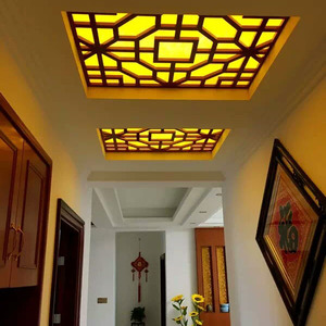 中式装修花格贴纸pvc羊皮纸灯罩材料灯膜复古皱纹防火胶片透光膜