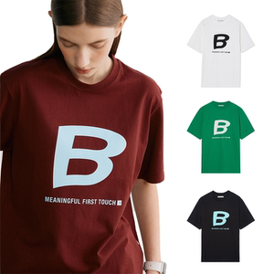 韩国代购blur1.0短袖大logo b字母印花休闲t恤沈梦辰情侣同款上衣